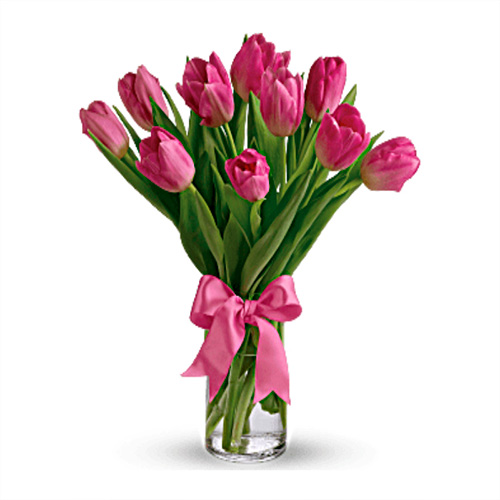 10 Tulipanes Rosas. - La casita de las flores y regalos